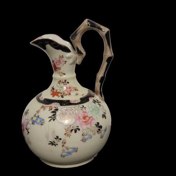 Asian Floral Glossy Finish Free Standing Decorative Antique Greenware Vase - Picture 1 of 10